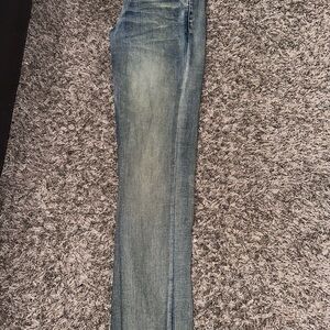 Vintage Blue Skinny Jeans with Natural Fading